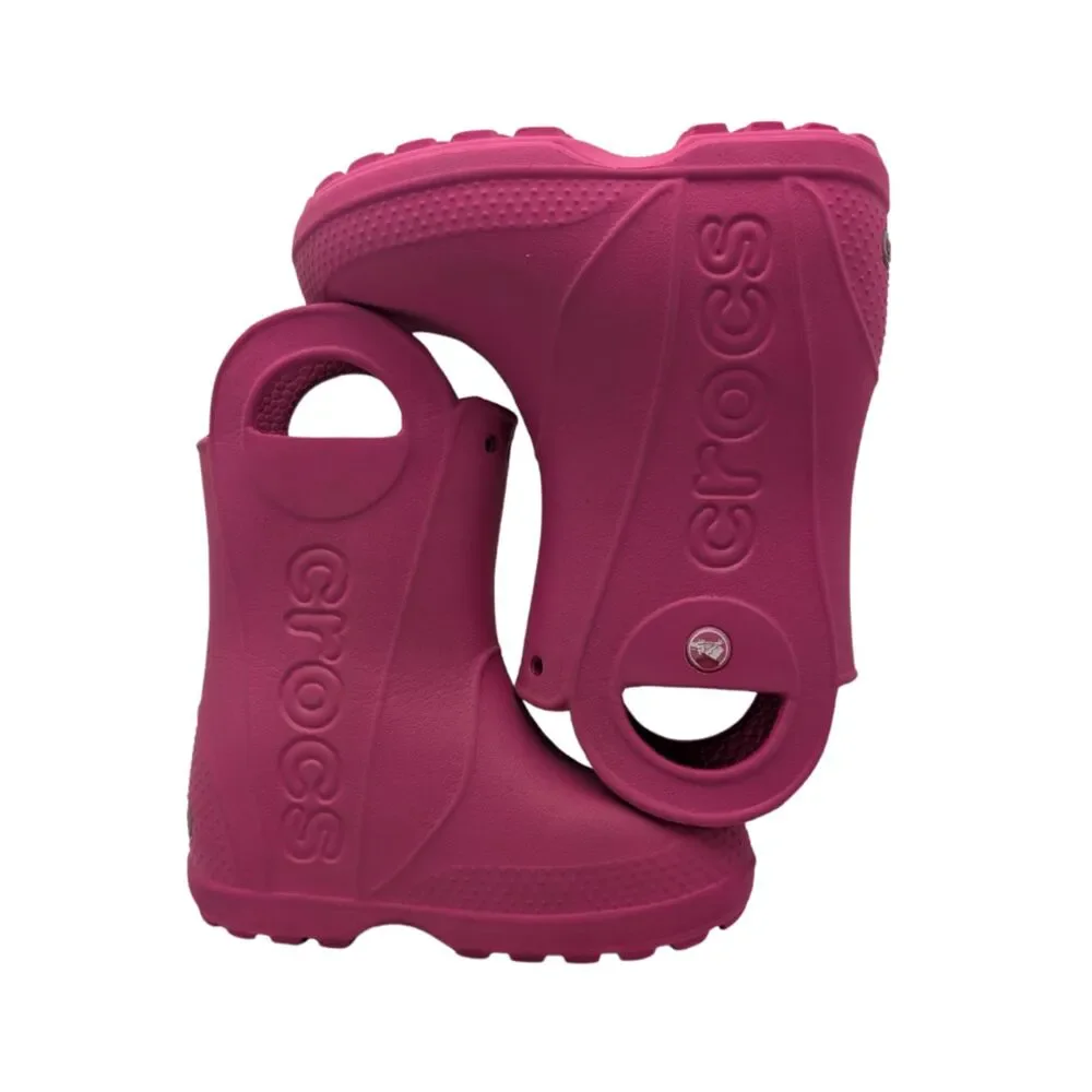 Crocs Pink Crush Handle It Rain Boots Size Toddler 8